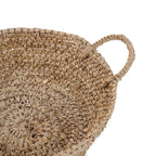 Mand raffia handgevlochten naturel met handvatten, dienblad-mand 35 x 35 x 16 cm, maat S