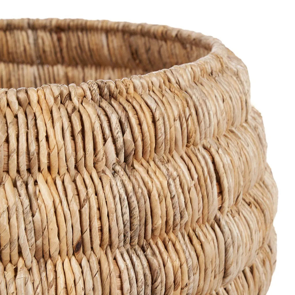 Mand bananenblad handgemaakt naturel – Ø 58 cm, hoogte 37 cm, voor woonkamer, slaapkamer en badkamer