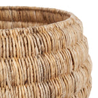 Mand bananenblad handgemaakt naturel – Ø 58 cm, hoogte 37 cm, voor woonkamer, slaapkamer en badkamer