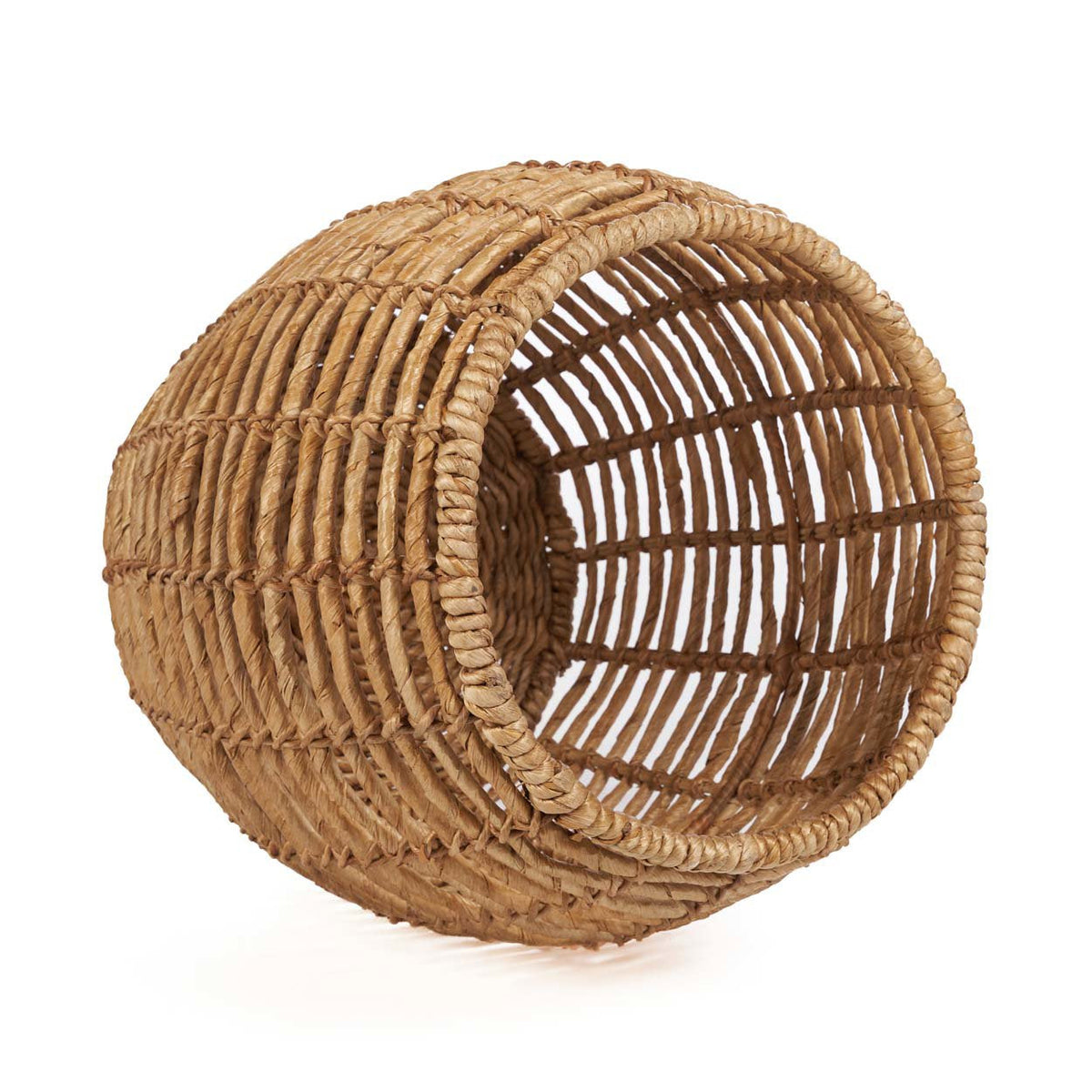 Kruk bananenblad Gustih, naturel, handgemaakt, 48 x 48 x 45 cm, voor woonkamer, slaapkamer en badkamer