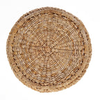 Kruk bananenblad handgemaakt naturel, boho, 48 x 48 x 45 cm, zitplaats of bijzettafel