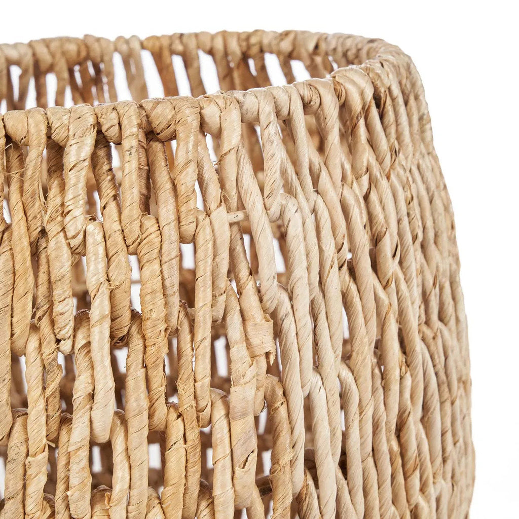 Mand bananenblad Louh Louh naturel, handgemaakt – Ø 39 x 36 cm, voor plaids, speelgoed of wasgoed