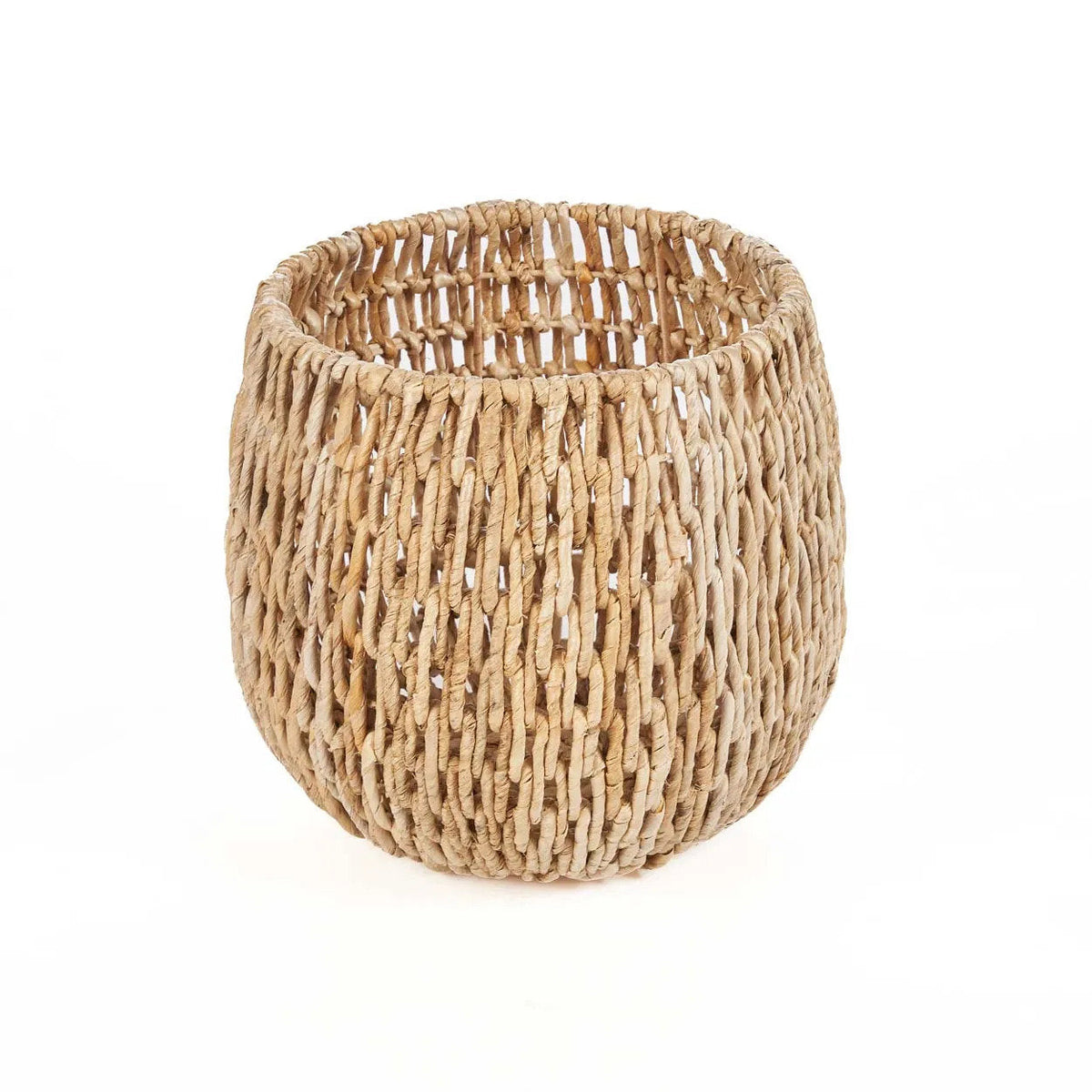 Mand bananenblad Louh Louh naturel, handgemaakt – Ø 39 x 36 cm, voor plaids, speelgoed of wasgoed