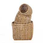 Mand bananenblad Louh Louh naturel XL, handgemaakt – 55 x 55 x 41 cm voor plaids, speelgoed en wasgoed