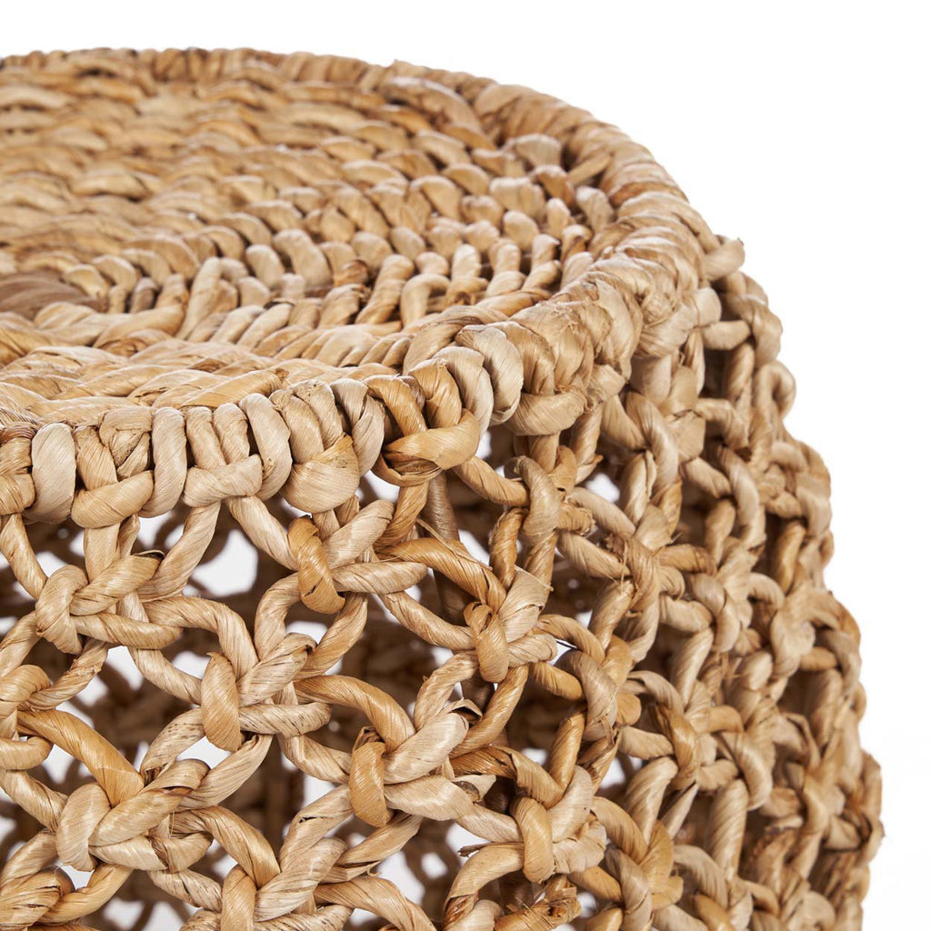 Kruk bananenblad Dannih handgemaakt, naturel – Ø 49 x 45 cm, als zitplaats of bijzettafel