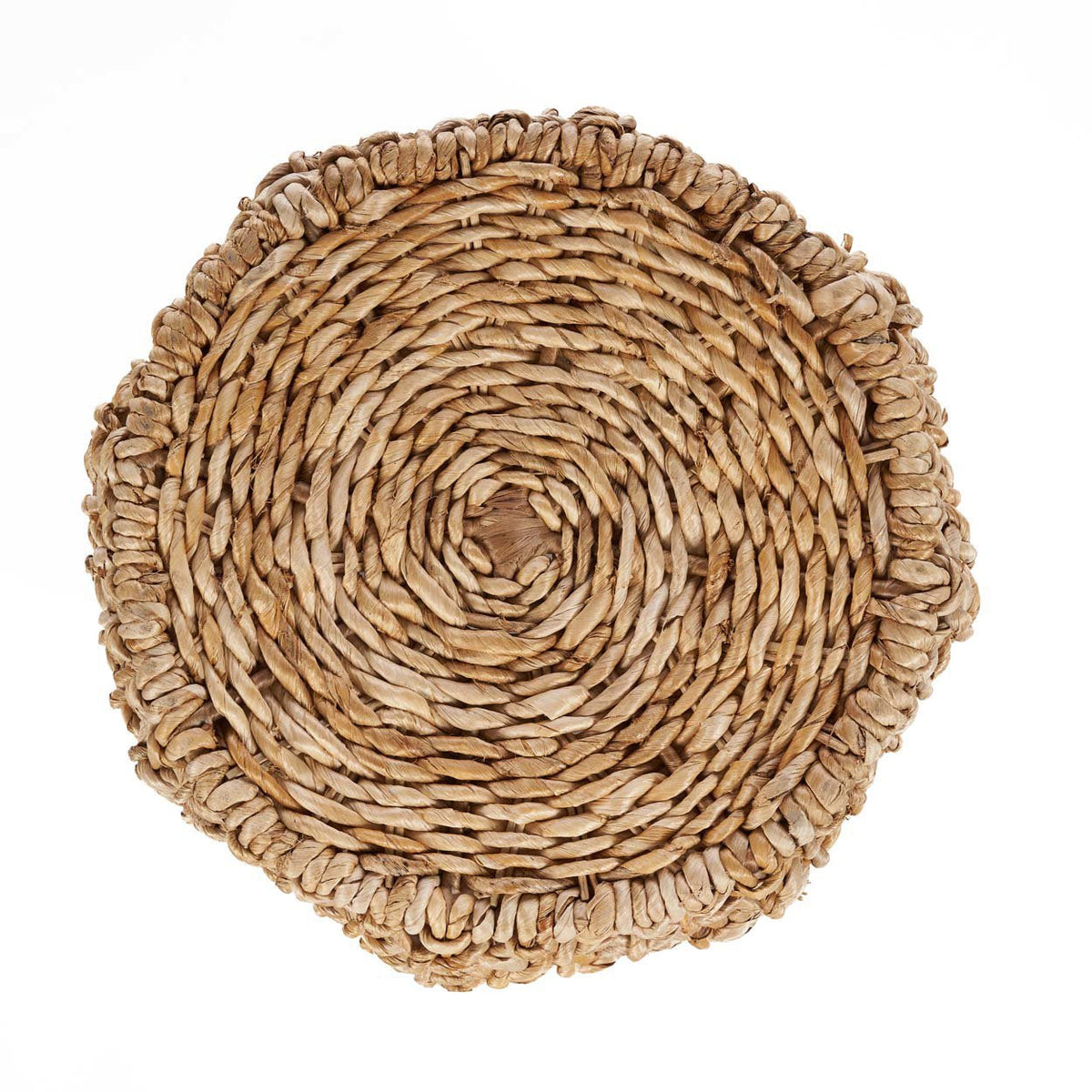 Kruk bananenblad Dannih handgemaakt, naturel – Ø 49 x 45 cm, als zitplaats of bijzettafel