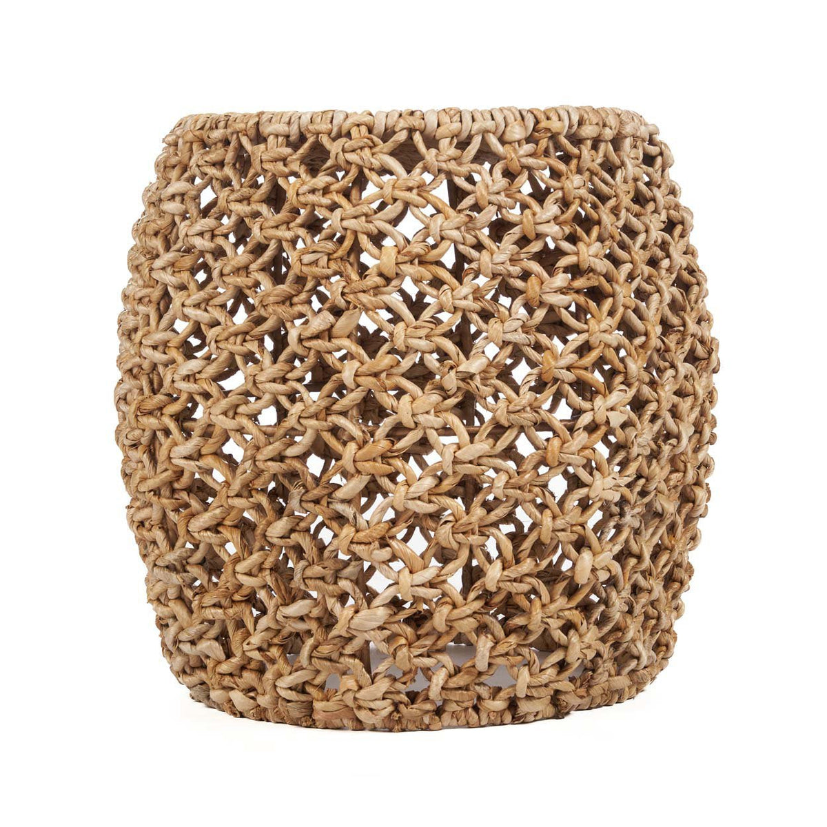 Kruk bananenblad Dannih handgemaakt, naturel – Ø 49 x 45 cm, als zitplaats of bijzettafel
