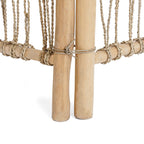 Scheidingswand teakhout zeegras boho naturel H 170 x L 150 x D 5 cm, voor binnen en overdekt buiten