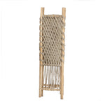 Scheidingswand teakhout zeegras boho naturel H 170 x L 150 x D 5 cm, voor binnen en overdekt buiten