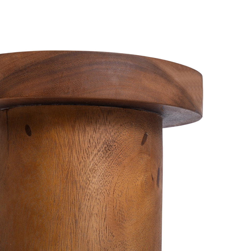 Bijzettafel suarhout Inti naturel, rond 30 x 30 cm, hoogte 45 cm voor woonkamer