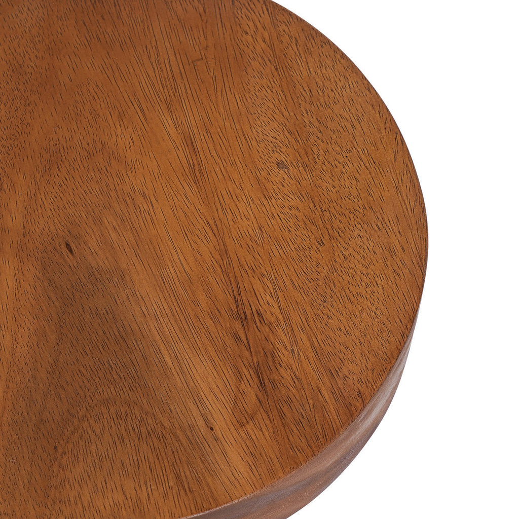 Bijzettafel suarhout Inti naturel, rond 30 x 30 cm, hoogte 45 cm voor woonkamer