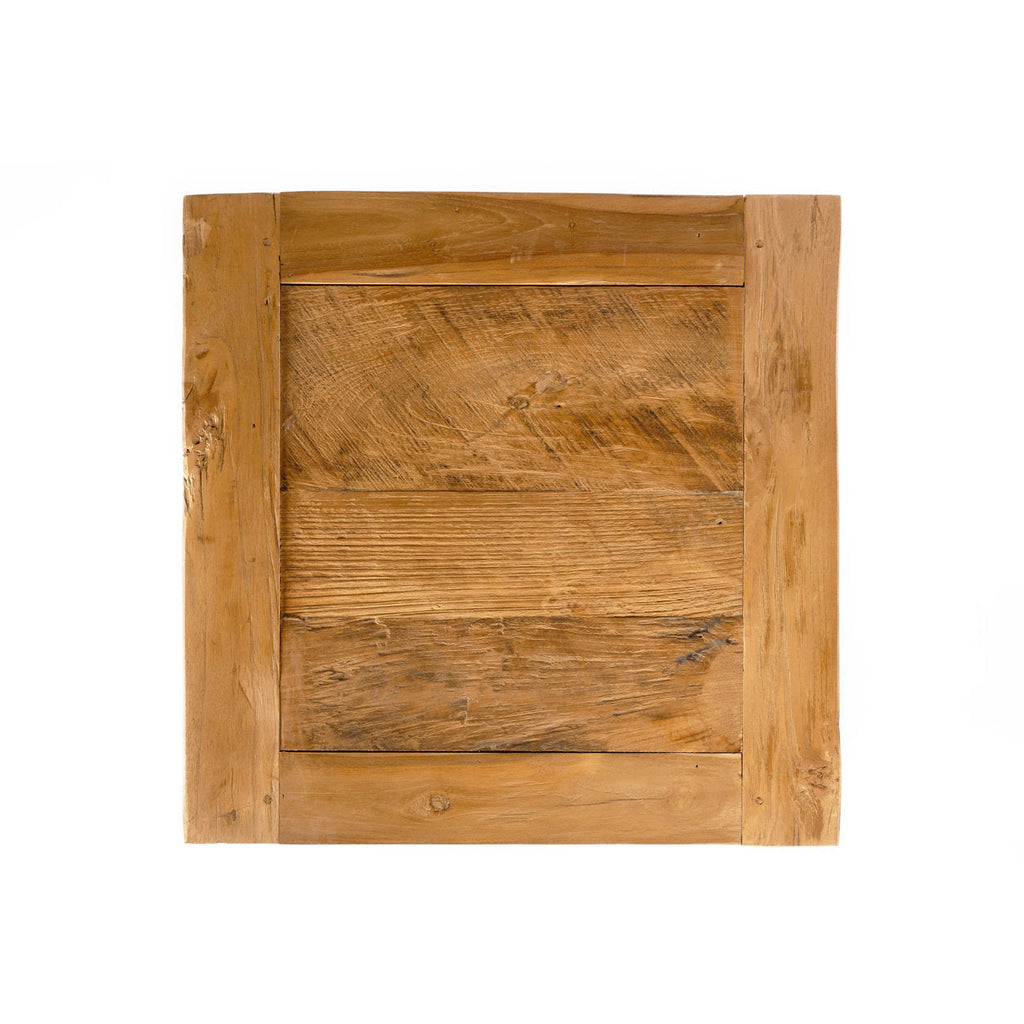 Bijzettafel gerecycled teakhout (suarhout) naturel 50 x 50 x 40 cm, voor woonkamer, binnen en overdekt buiten