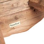 Bijzettafel teakhout rustiek Marabunta naturel 50 x 50 x 40 cm voor woonkamer, slaapkamer of overdekt terras