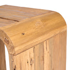 Bijzettafel massief teak naturel, model Arc, 30 x 40 x 45 cm, voor slaapkamer of woonkamer