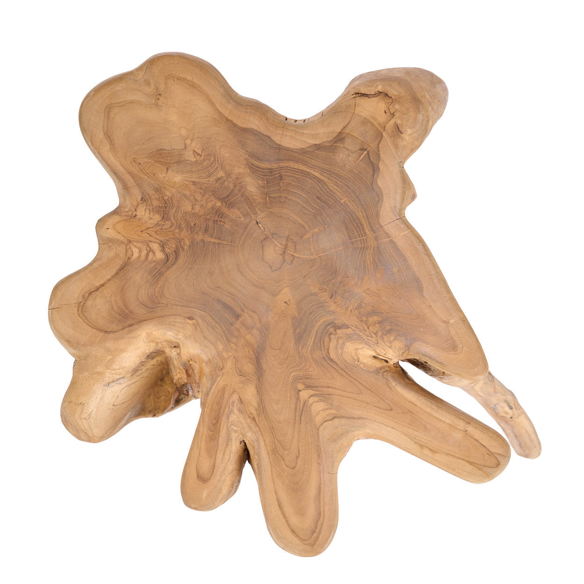 Bijzettafel teakhout wortelhout Rooty naturel, handgemaakt, 45 x 45 x 45 cm