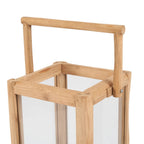 Lantaarn gerecycled teakhout naturel, Nusa Penida L – 28 x 28 x 60 cm, voor binnen en buiten