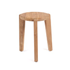 Bijzettafel gerecycled teakhout Seseh, naturel – Ø 40 x H 50 cm, woonkamer en slaapkamer