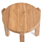 Bijzettafel gerecycled teakhout Seseh, naturel – Ø 40 x H 50 cm, woonkamer en slaapkamer