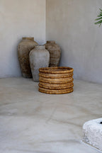 Mand waterhyacint en bananenblad Chungu handgeweven, naturel – Ø 54 x 35 cm, voor opberging en decoratie