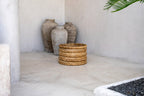 Mand waterhyacint en bananenblad Chungu handgeweven, naturel – Ø 54 x 35 cm, voor opberging en decoratie