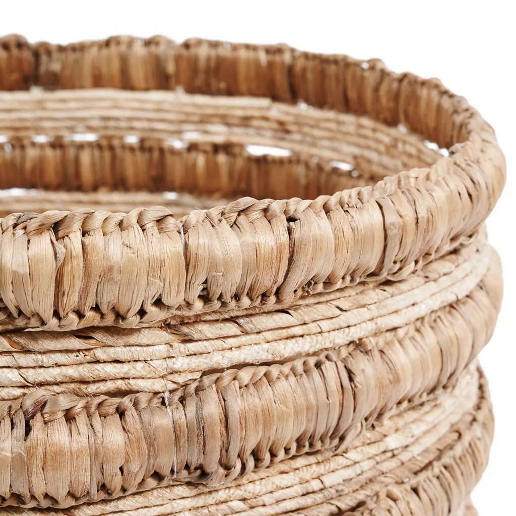 Mand waterhyacint en bananenblad Chungu handgeweven, naturel – Ø 54 x 35 cm, voor opberging en decoratie