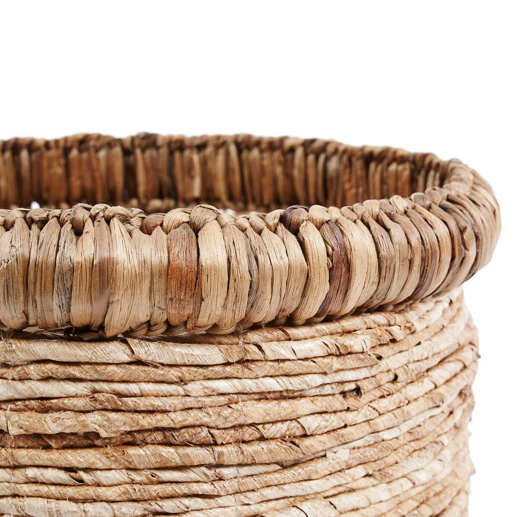 Mand waterhyacint en bananenblad Chuka, naturel, handgevlochten, Ø 38 x 34 cm, opbergmand