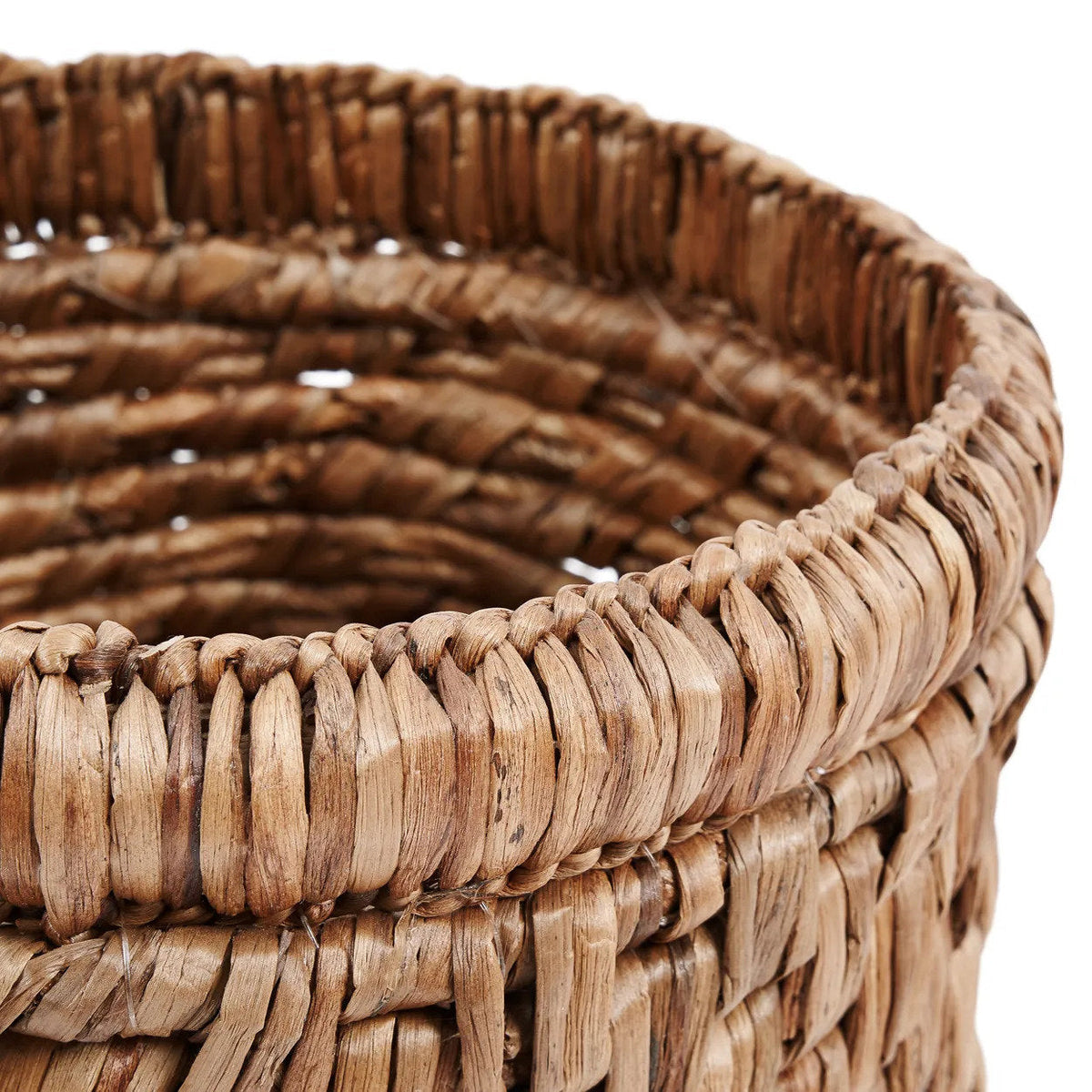 Mand waterhyacint Choppy handgevlochten naturel Ø 36 x 31 cm, voor opbergen