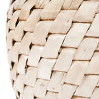 Mand bananenblad Chidi naturel, handgemaakt, diagonaal vlechtpatroon – Ø 41 x 34 cm voor plaids en tijdschriften