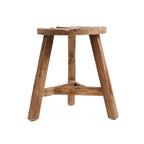Kruk gerecycled teakhout Yatai, naturel – Ø 45 x 45 cm, voor binnen en overdekt buiten