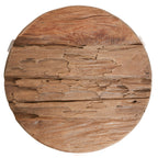 Kruk gerecycled teakhout Yatai naturel, Ø 37 x 33 cm, als zitplaats, bijzettafel of plantenstandaard