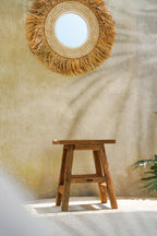 Kruk gerecycled teakhout Yoke naturel – H 46 x B 30 x L 40 cm, voor binnen en overdekt buiten
