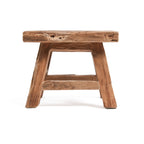Kruk gerecycled teakhout naturel Yoke, handgemaakt – 29 x 21 x 25 cm
