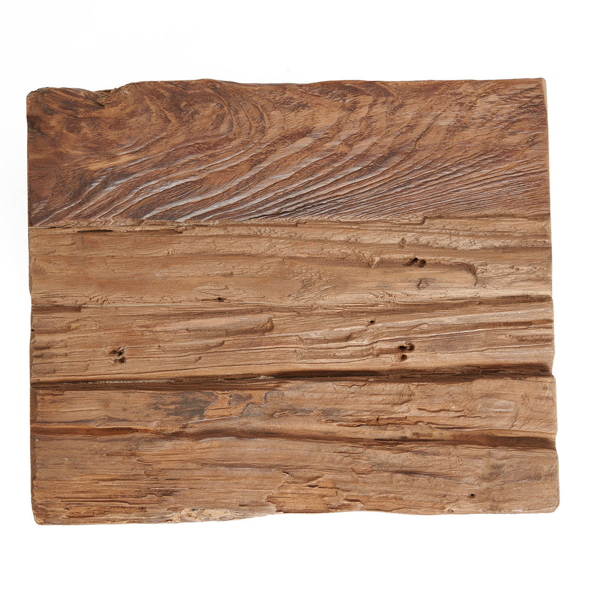 Kruk gerecycled teakhout naturel Yoke, handgemaakt – 29 x 21 x 25 cm