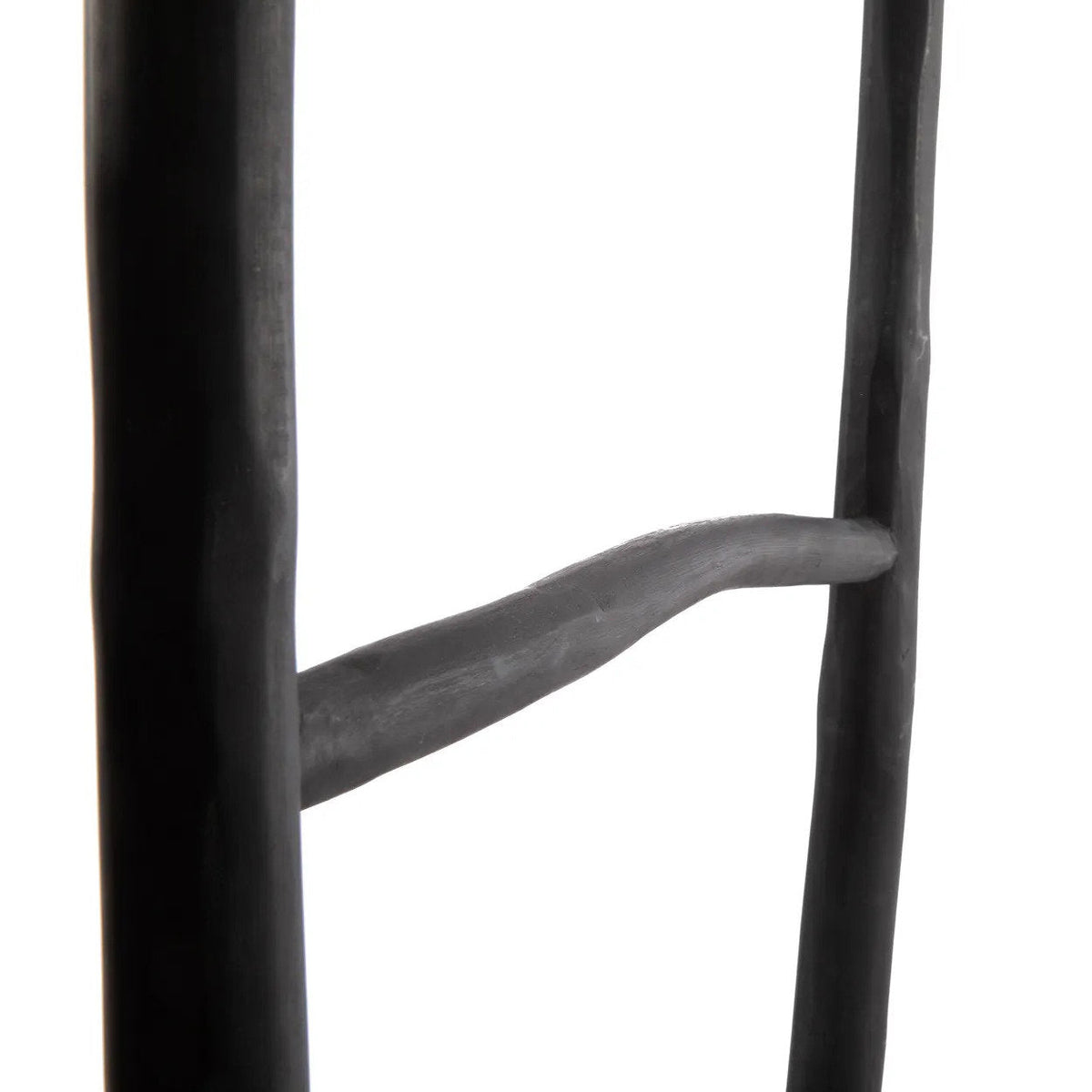 Decoratieladder teakhout Tulum, zwart, 165 cm – voor handdoeken en plaids