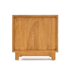 Nachtkastje teak en riet Harmony, naturel – 51 x 48 x 48 cm, met twee lades voor de slaapkamer