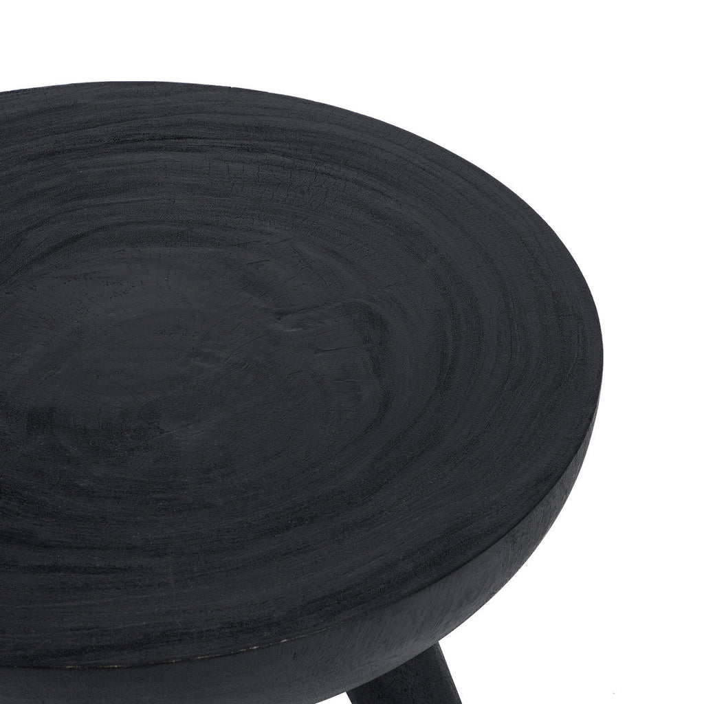 Salontafel suarhout Losten, rond, zwart – Ø 78,5 x 44 cm, woonkamer
