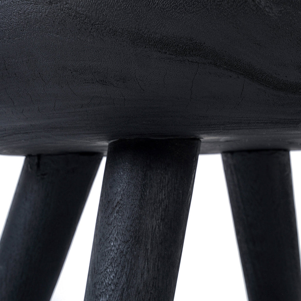 Salontafel suarhout Losten, rond, zwart – Ø 78,5 x 44 cm, woonkamer