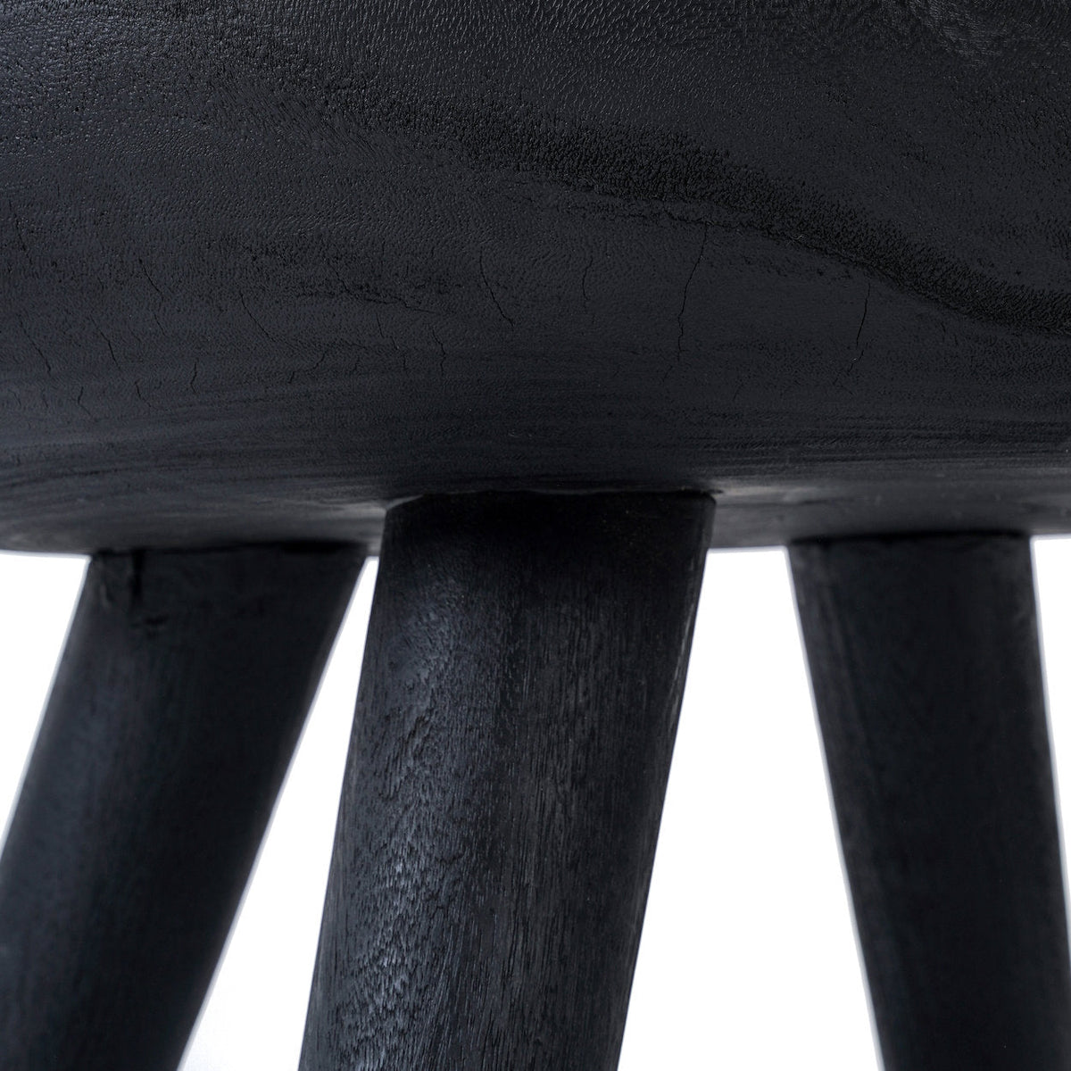 Salontafel suarhout Losten, rond, zwart – Ø 78,5 x 44 cm, woonkamer