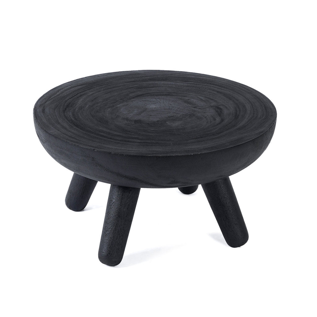 Salontafel suarhout Losten, rond, zwart – Ø 78,5 x 44 cm, woonkamer