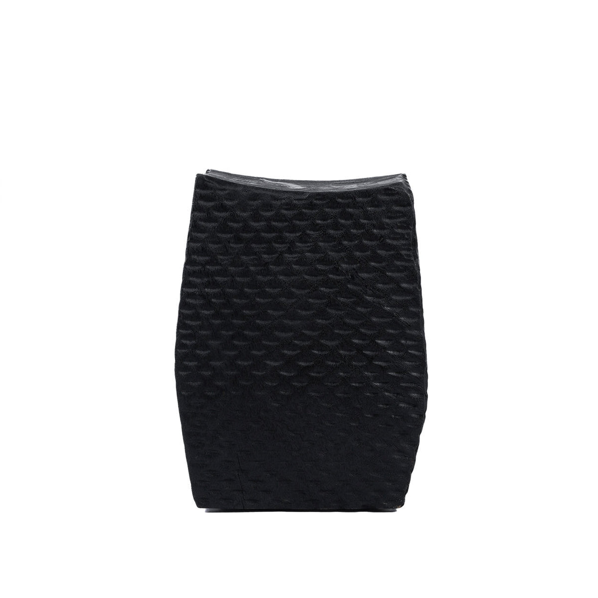 Kruk suarhout Montano zwart 38 x 38 x 47 cm, handbewerkt look voor woonkamer of hal