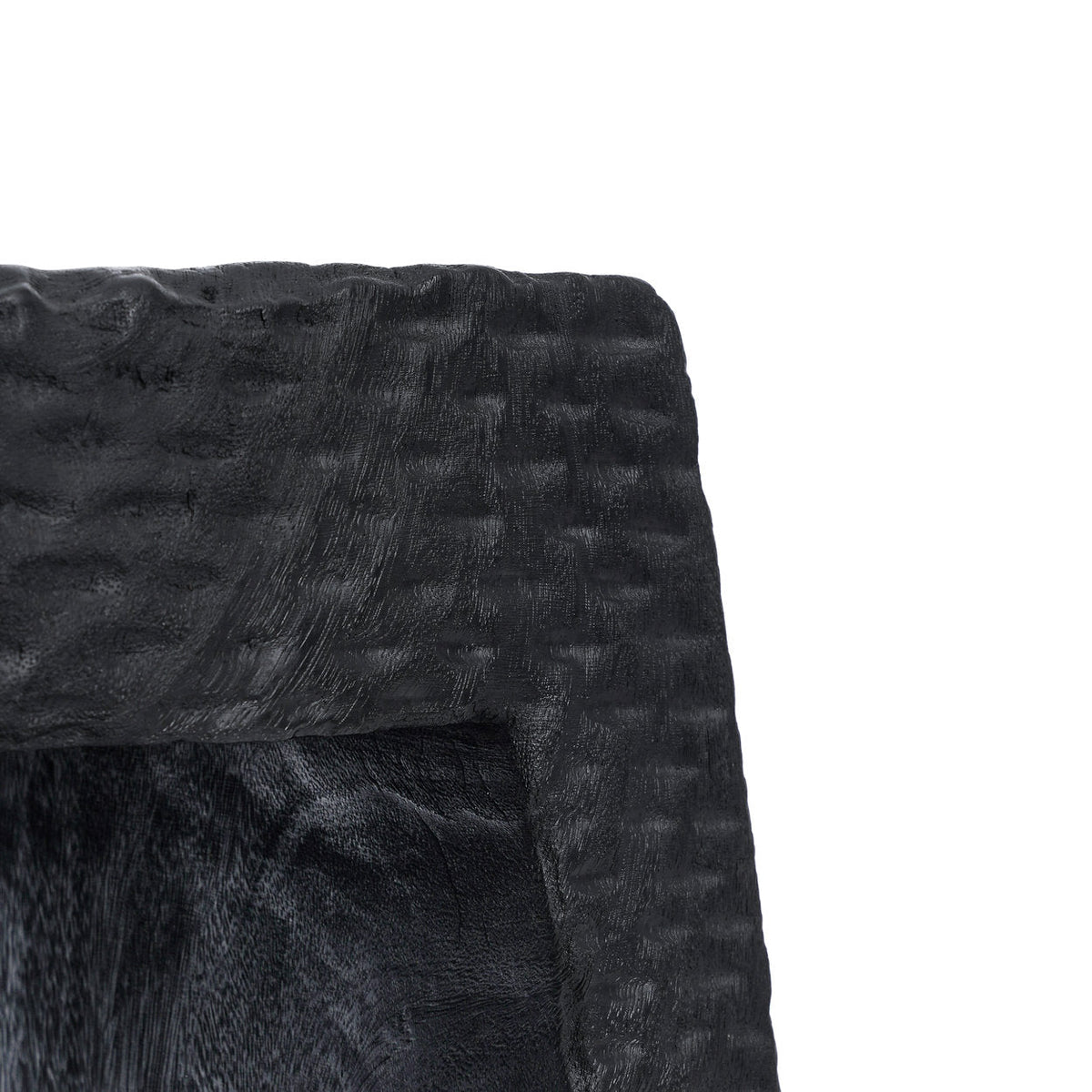 Kruk suarhout Montano zwart 38 x 38 x 47 cm, handbewerkt look voor woonkamer of hal