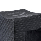 Kruk suarhout Montano zwart 38 x 38 x 47 cm, handbewerkt look voor woonkamer of hal