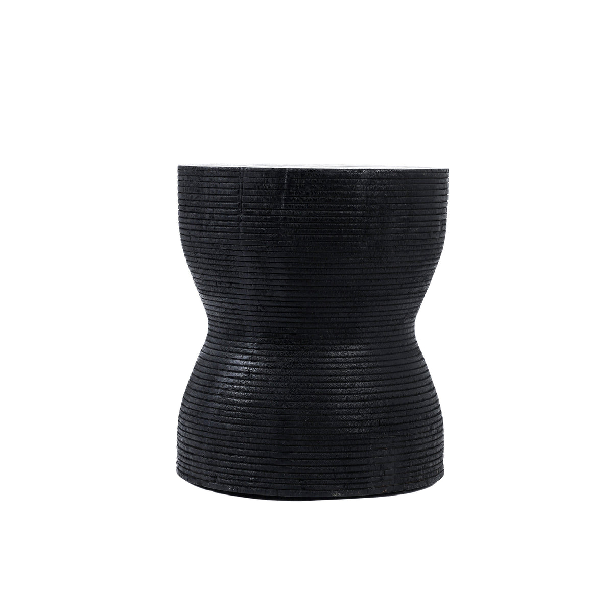 Kruk suarhout zwart, model Kotoran, Ø 35 cm, hoogte 45 cm, als bijzettafel of extra zitplaats