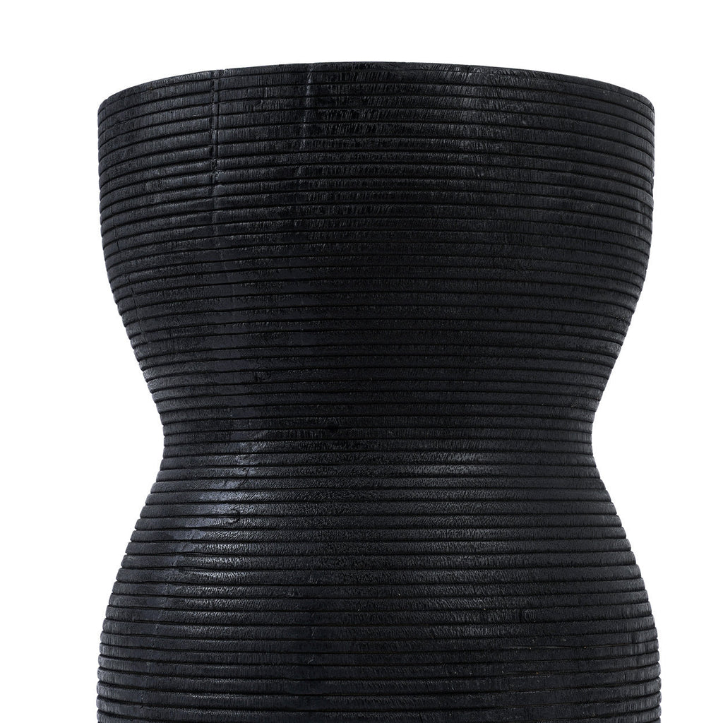 Kruk suarhout zwart, model Kotoran, Ø 35 cm, hoogte 45 cm, als bijzettafel of extra zitplaats