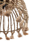 Hanglamp abacagras boho Abaca Tassel naturel Ø 31 cm, handgemaakt met franjes