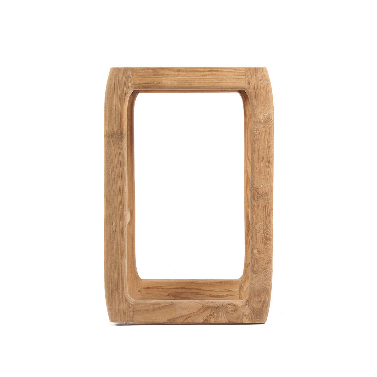 Barkruk gerecycled teakhout Ithaca naturel, zitvlak 42 x 42 cm, hoogte 70 cm, binnen en buiten
