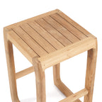Barkruk gerecycled teakhout Ithaca naturel, zitvlak 42 x 42 cm, hoogte 70 cm, binnen en buiten