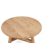Salontafel gerecycled teakhout Fusuma L, rond, naturel – Ø 80 x 45 cm, woonkamer