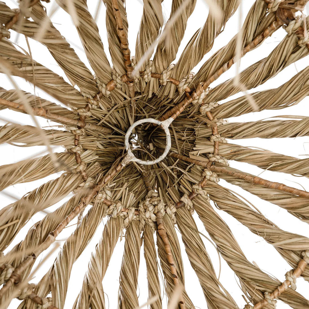 Hanglamp mendonggras handgevlochten Guagua, naturel – Ø 60 x 90 cm, voor woonkamer of badkamer