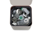 Prullenbak afvalscheiding Totem Compact stone wit, 2 x 20 liter, stapelbaar met uitneembare emmers, keuken